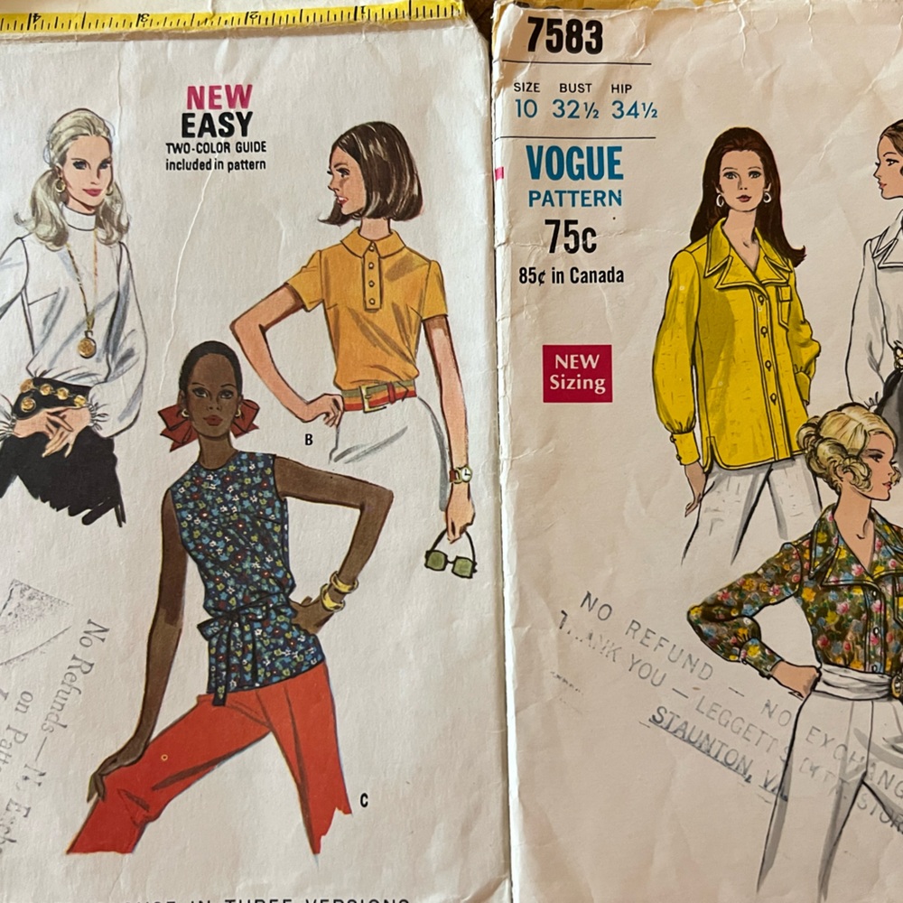 Vogue Pattern with Vibrant Yellow and Red Accents